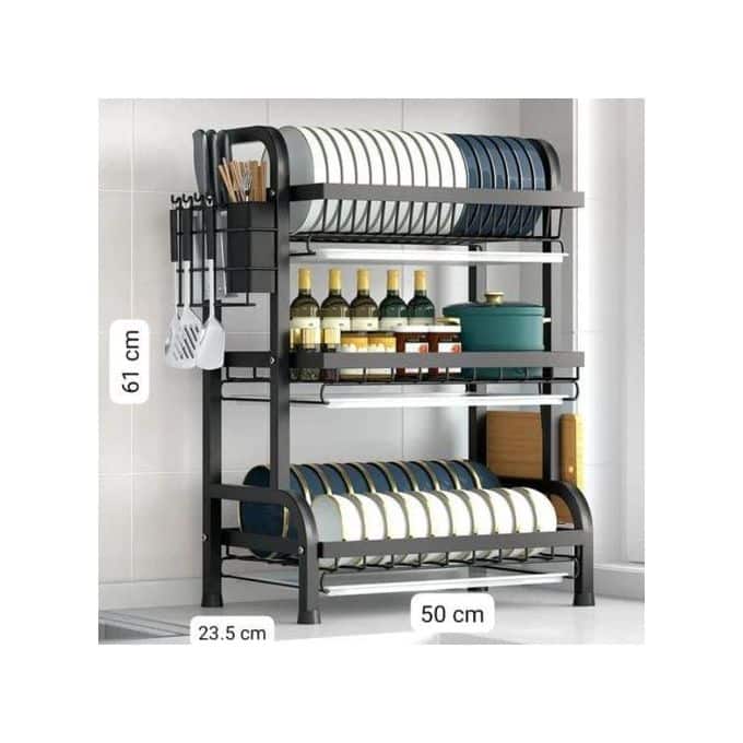 3-layer Kitchen Rack - Black