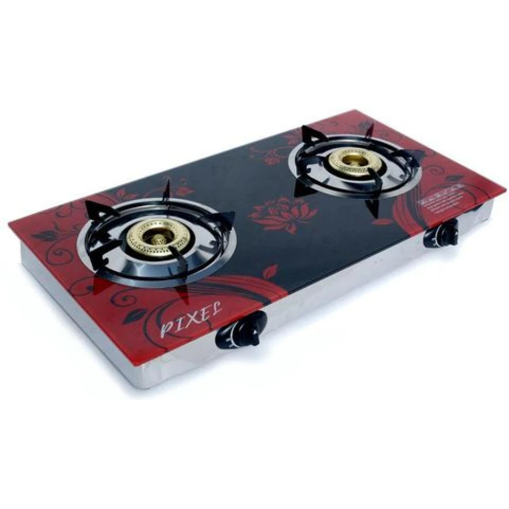 Pixel 2-Burner Tempered Glass Gas Cooktop