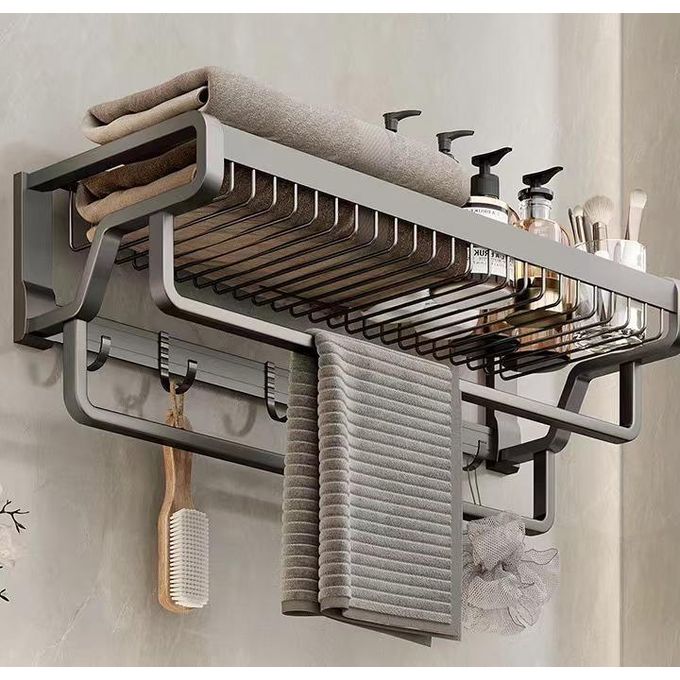 Multifunctional Wall-Mounted Bathroom Organizer (Towel rack)