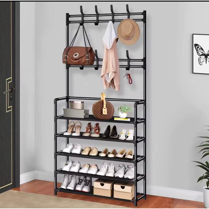 All-in-One Multi-Functional Entryway Rack – Shoe Organizer & Coat Hanger