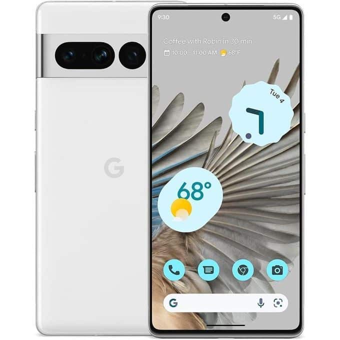 Google Pixel 7 Pro - 5G Android Phone, 8GB RAM, 24-Hour Battery, Storage 128GB- Snow ( Good condition)