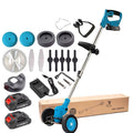 Cordless, battery-powered lawn trimmer and brush cutter kit