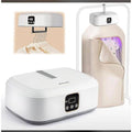 portable electric clothes dryer, specifically showing both a compact, box-like unit and a larger, collapsible drying cabinet. Multcolour