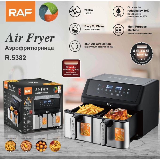 RAF Multifunctional Digital Air fryer 4.5L + 4.5L R.5382 - 2000W