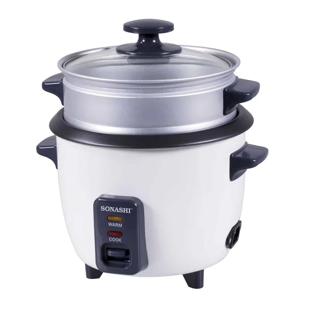 Sonashi Electric Rice Cooker & Food Steamer with Glass Lid