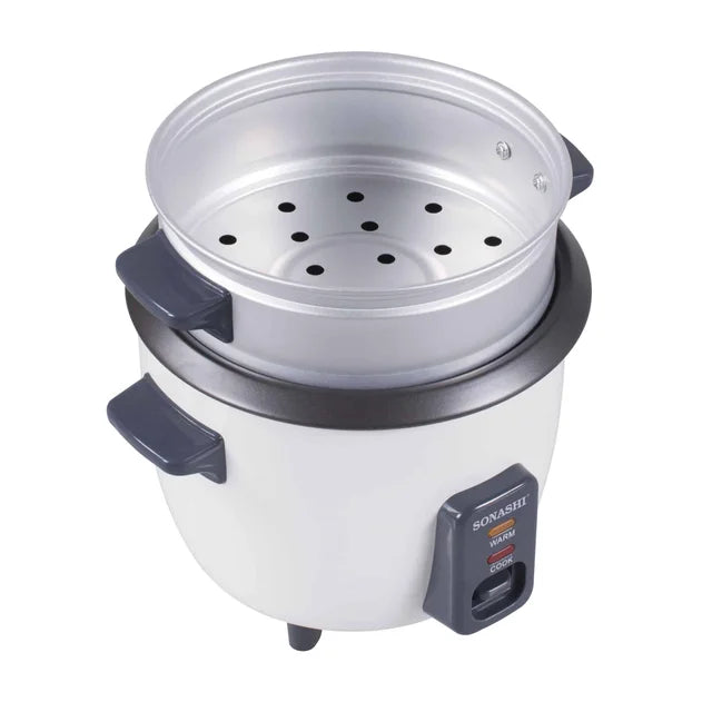 Sonashi Electric Rice Cooker & Food Steamer with Glass Lid
