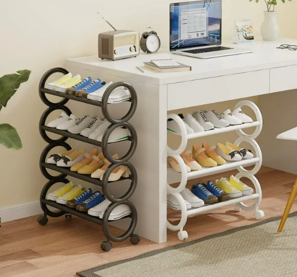 Modern Rolling Shoe Rack – Space-Saving Multi-Tier Storage Organizer