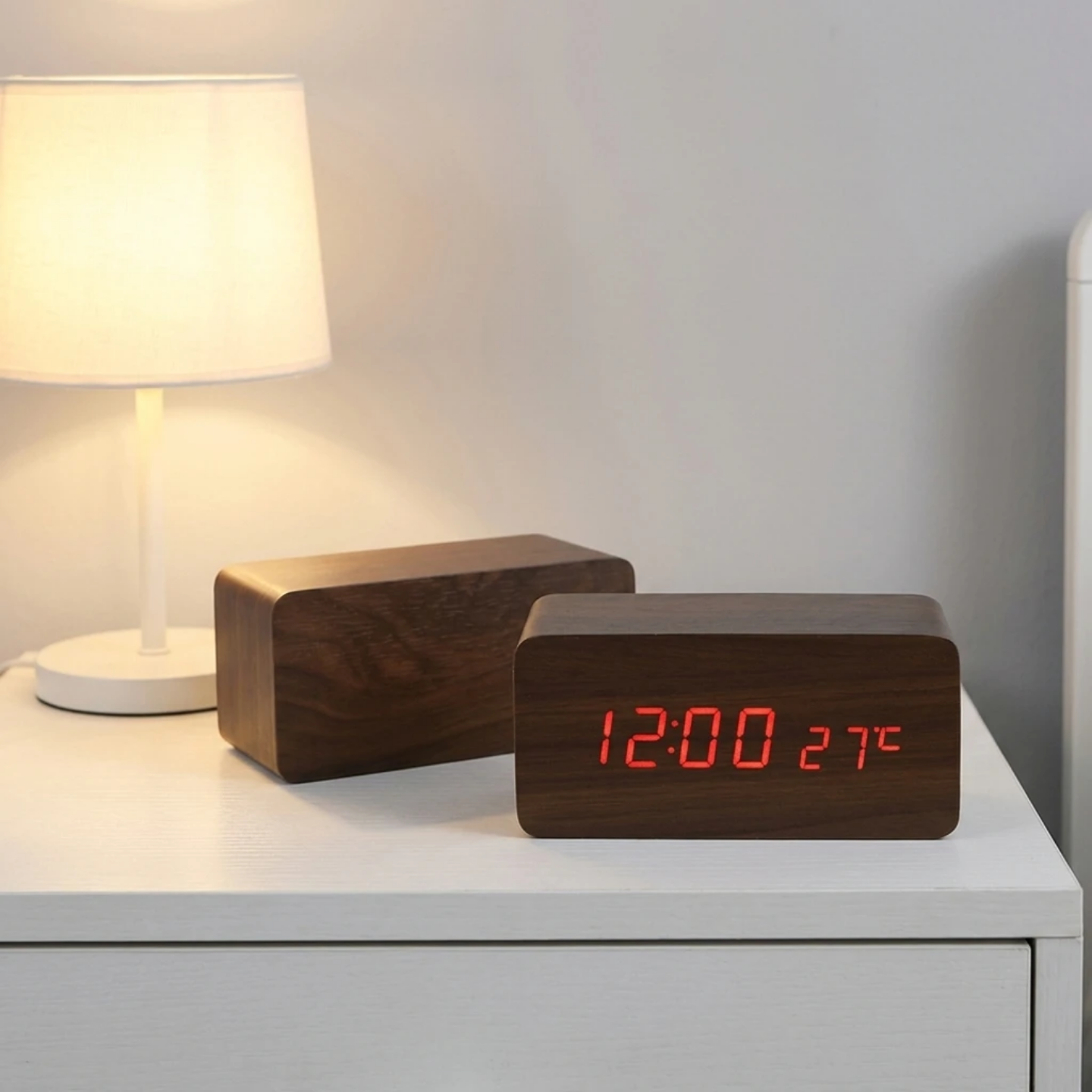 Multi-Functional Wooden LED Digital Alarm Clock