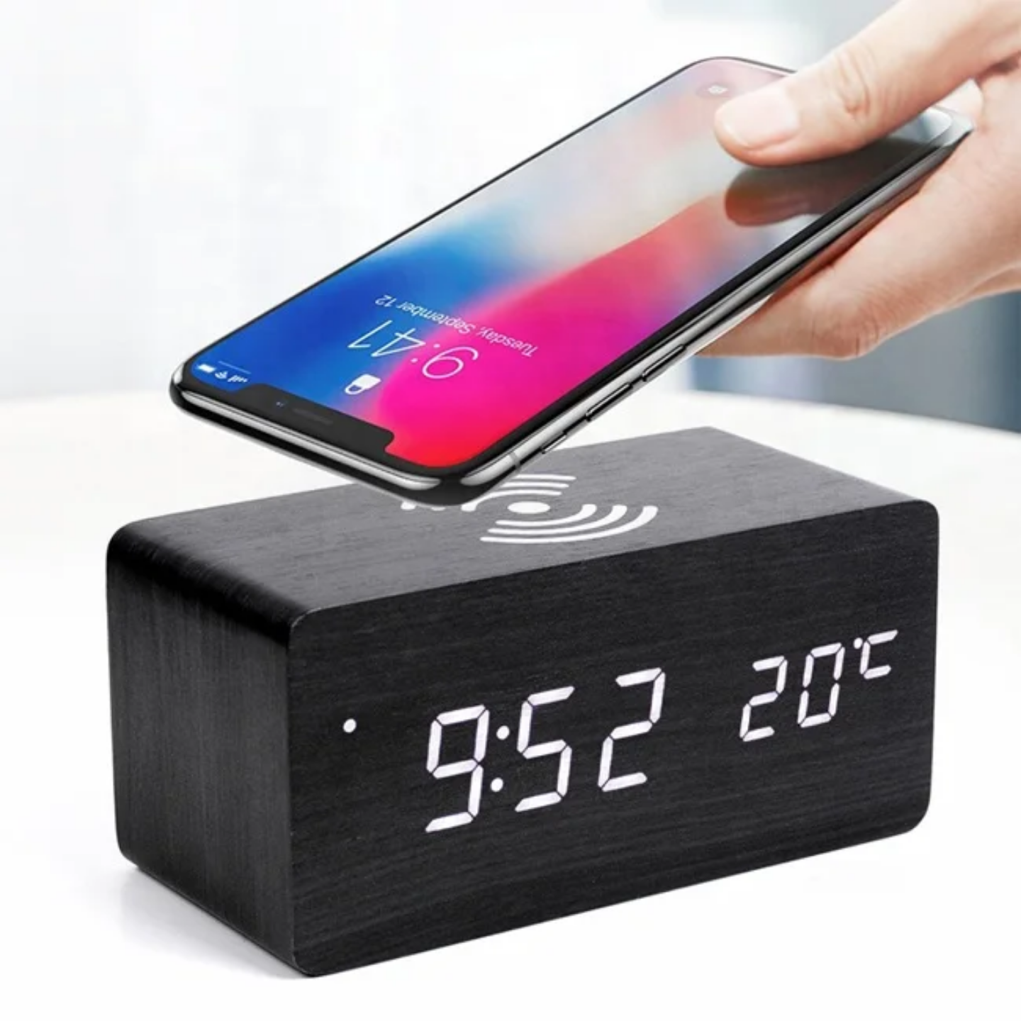 Multi-Functional Wooden LED Digital Alarm Clock