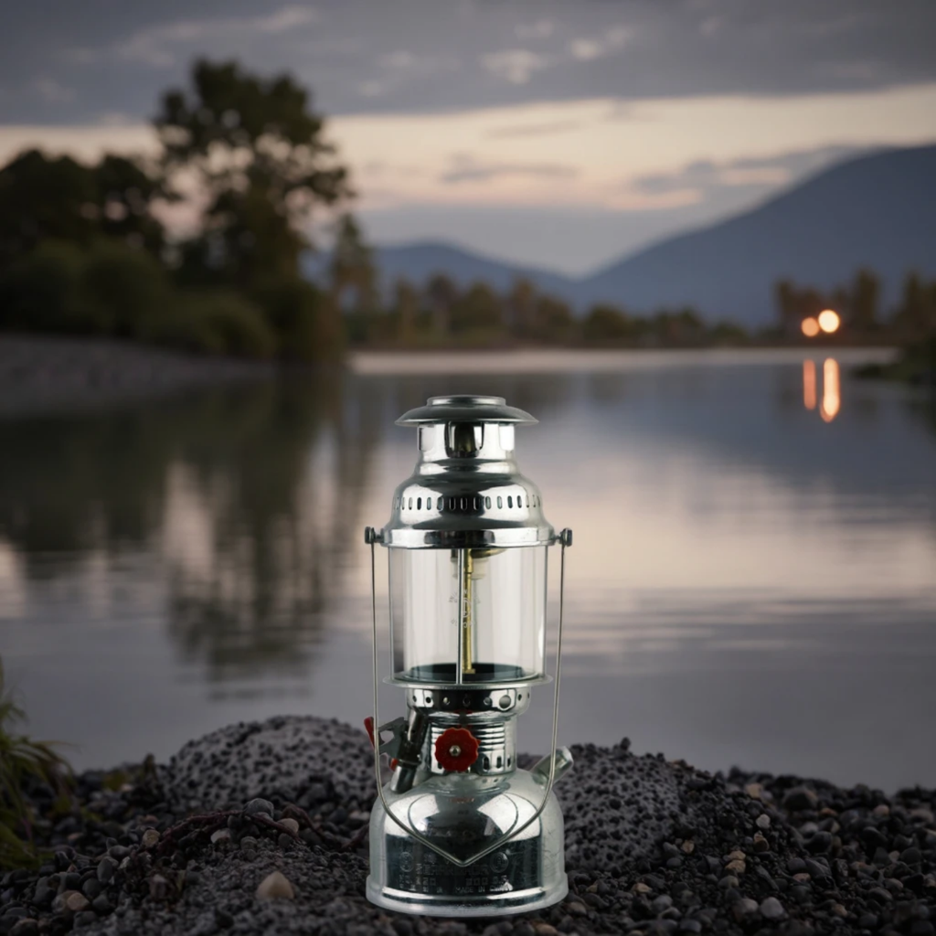 Chrome Pressure Mantle Hurricane Lantern & Storm Lamp