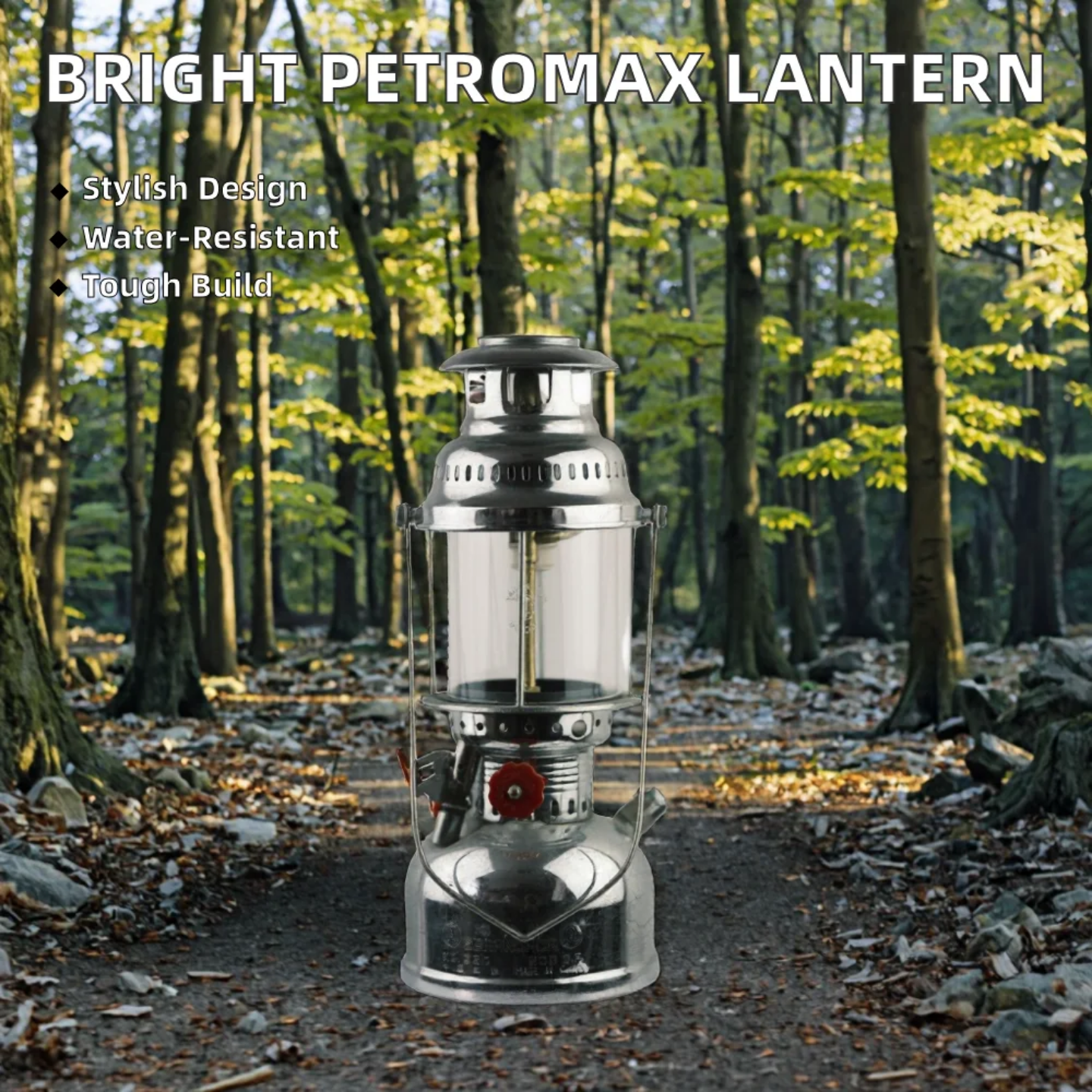 Chrome Pressure Mantle Hurricane Lantern & Storm Lamp