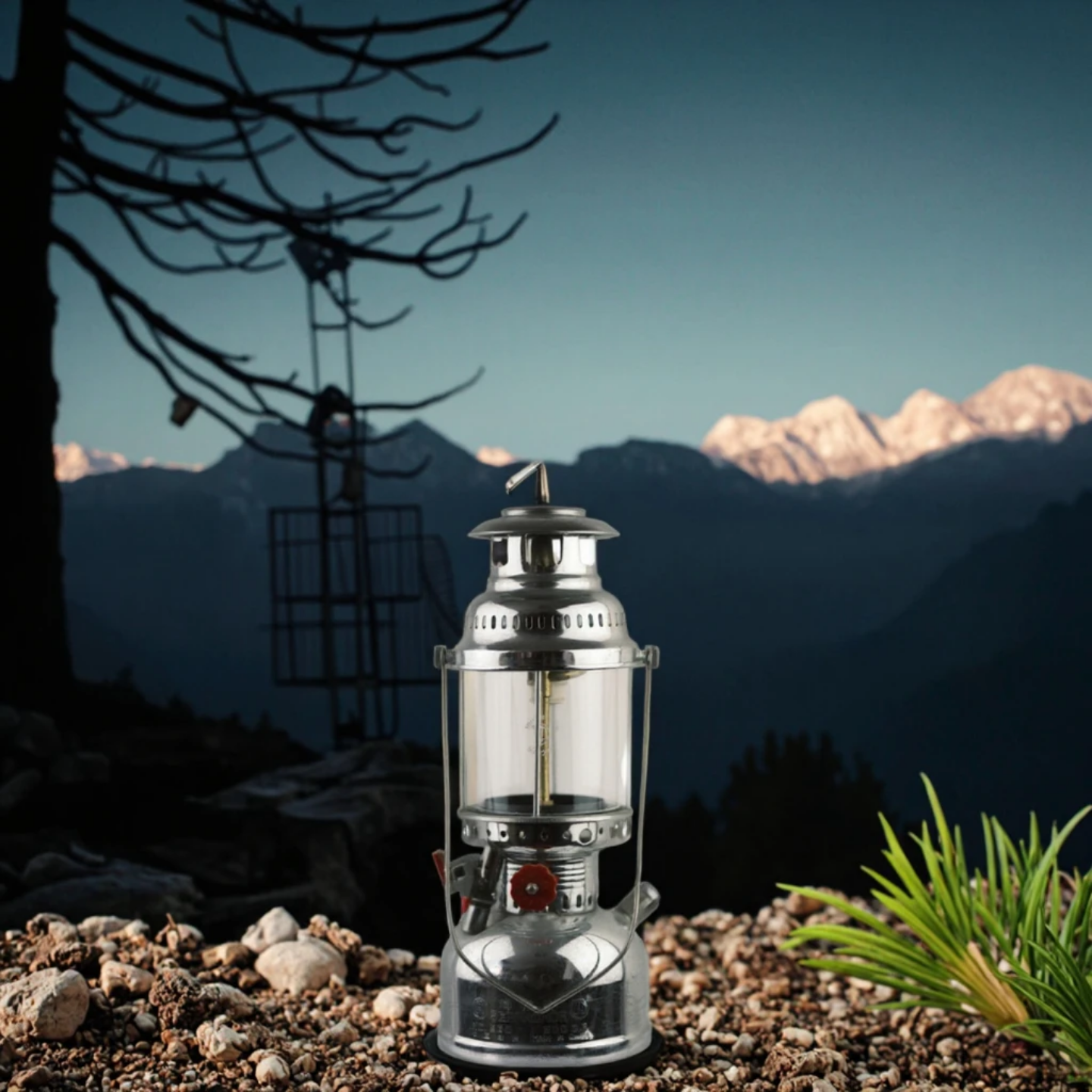Chrome Pressure Mantle Hurricane Lantern & Storm Lamp