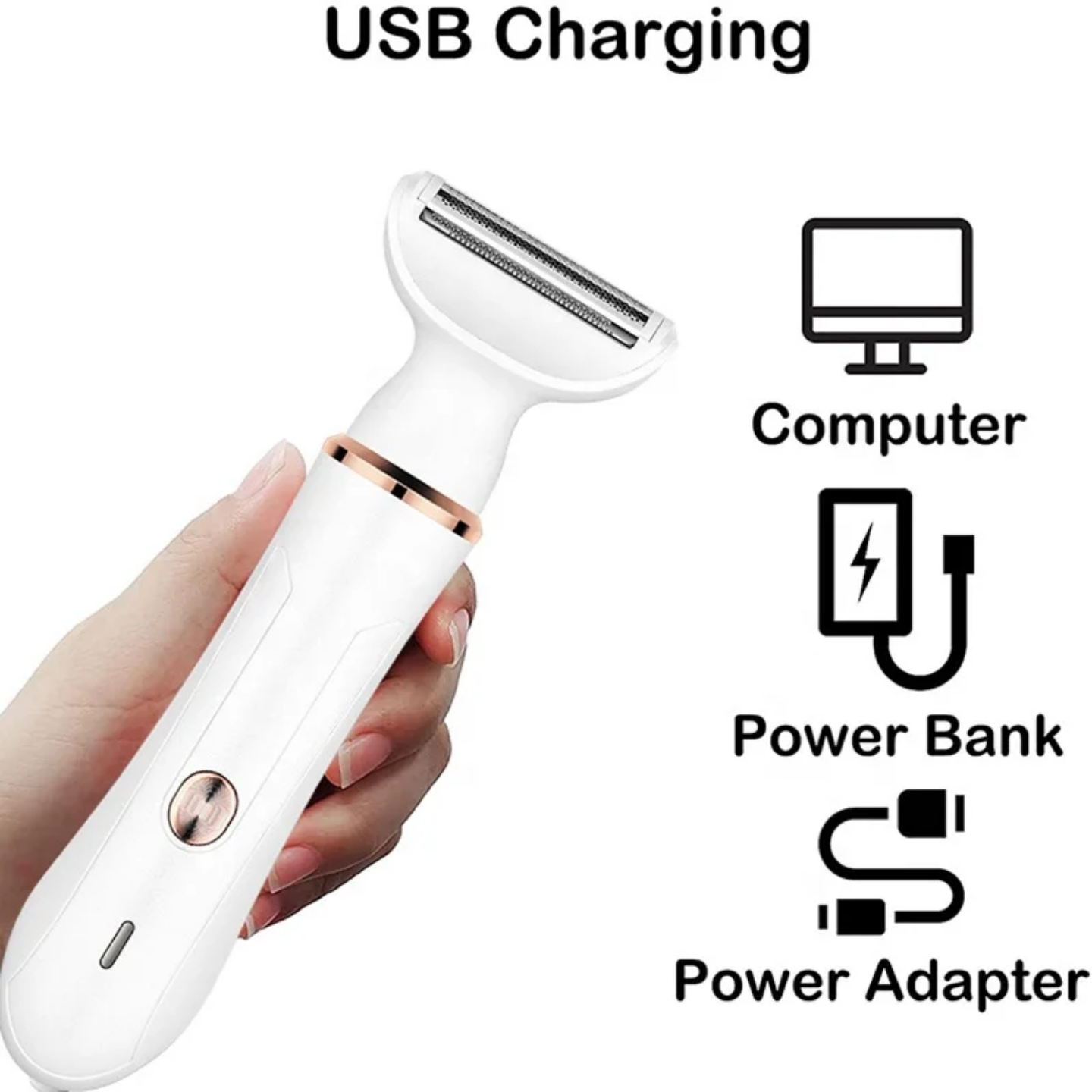 4-in-1 Rechargeable Women's Electric Shaver & Personal Grooming Kit