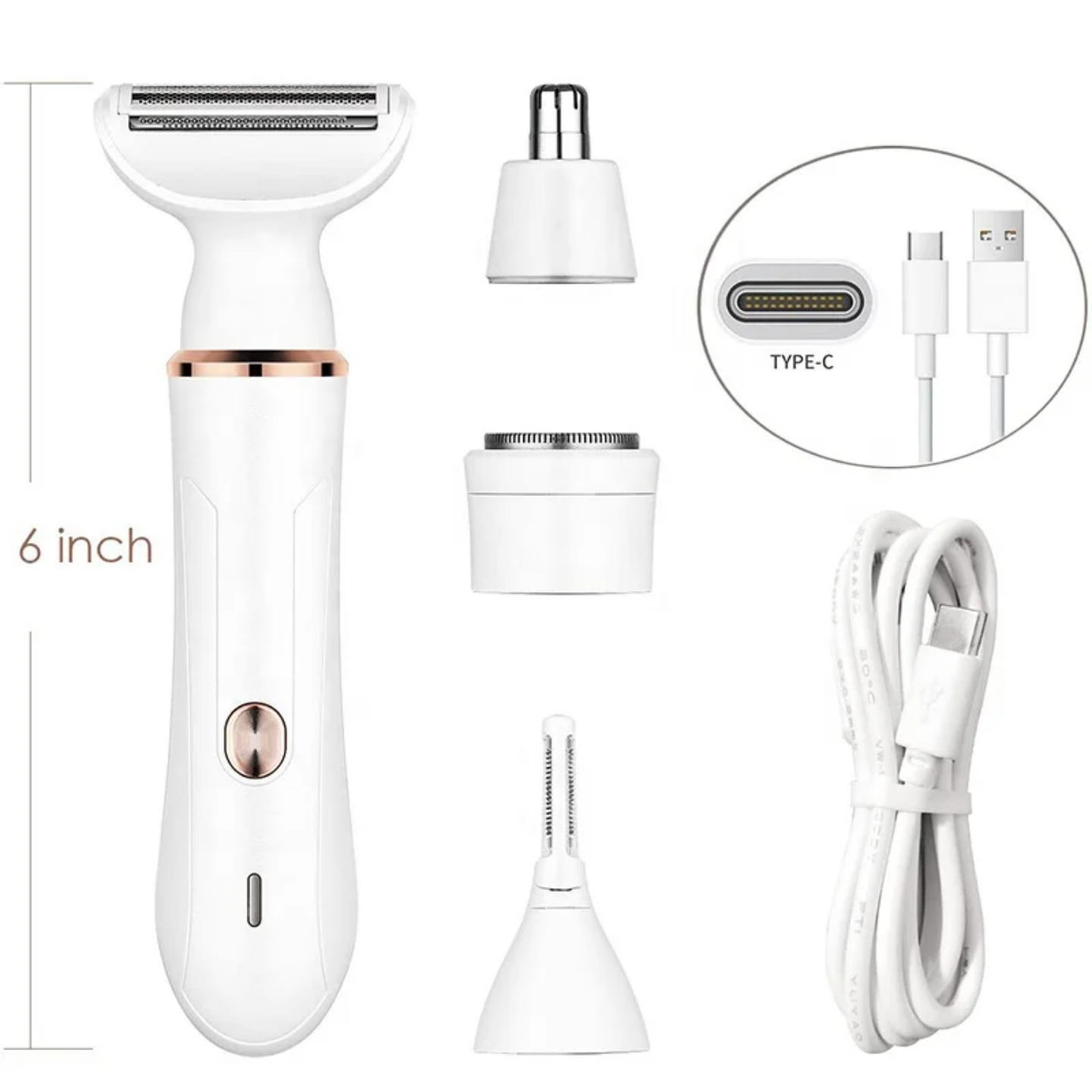 4-in-1 Rechargeable Women's Electric Shaver & Personal Grooming Kit