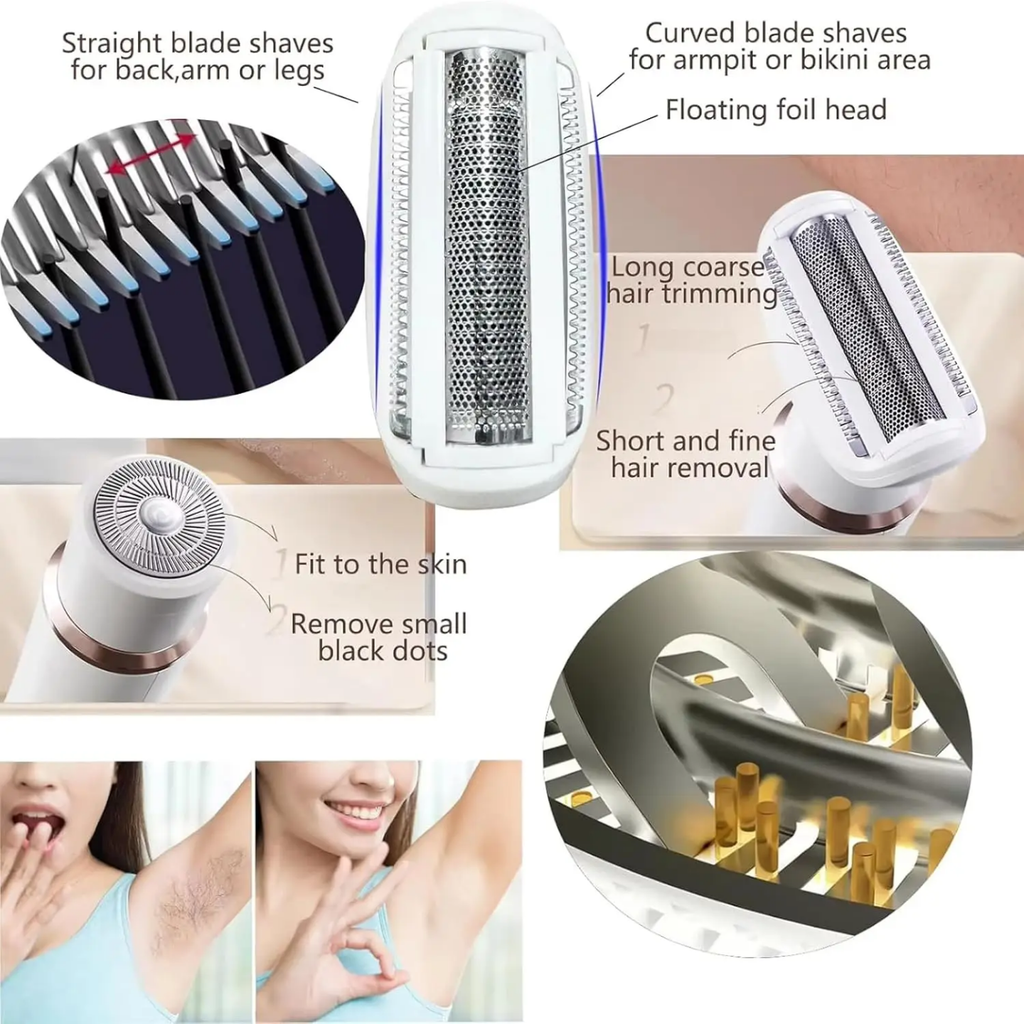 4-in-1 Rechargeable Women's Electric Shaver & Personal Grooming Kit