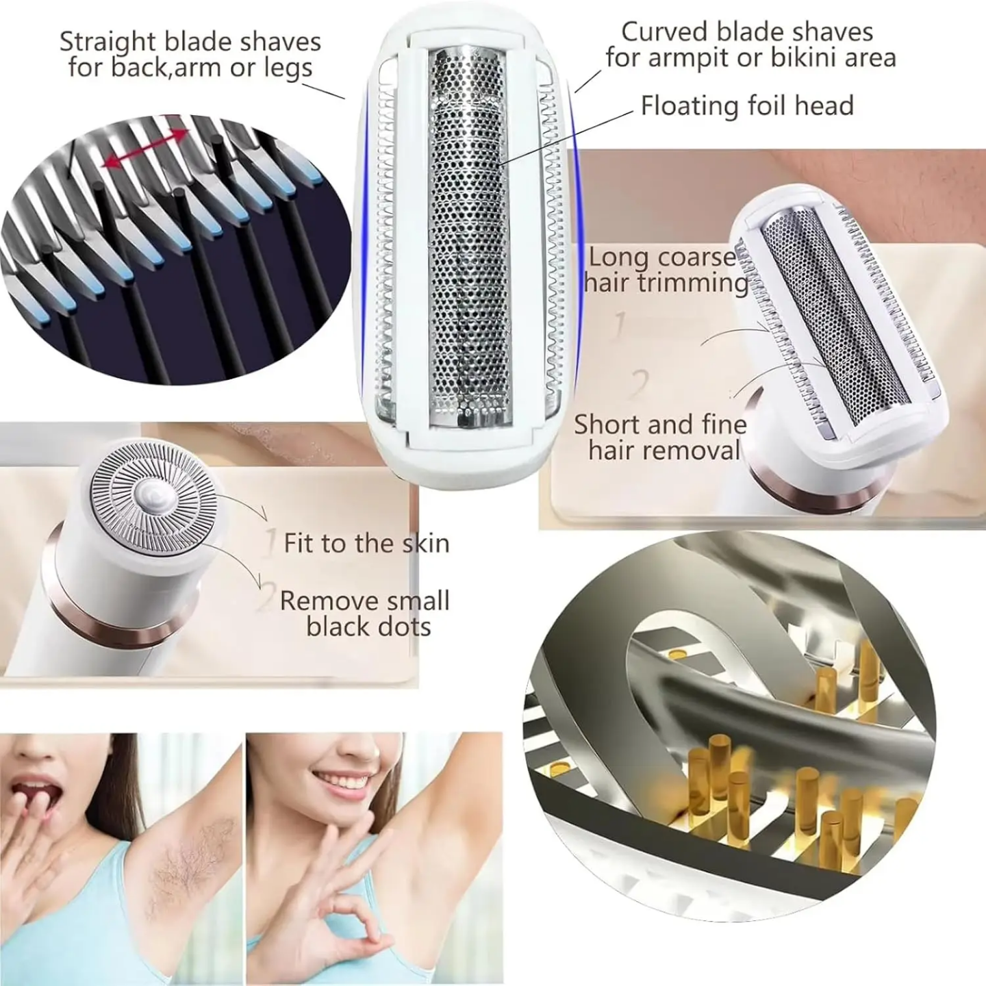 4-in-1 Rechargeable Women's Electric Shaver & Personal Grooming Kit