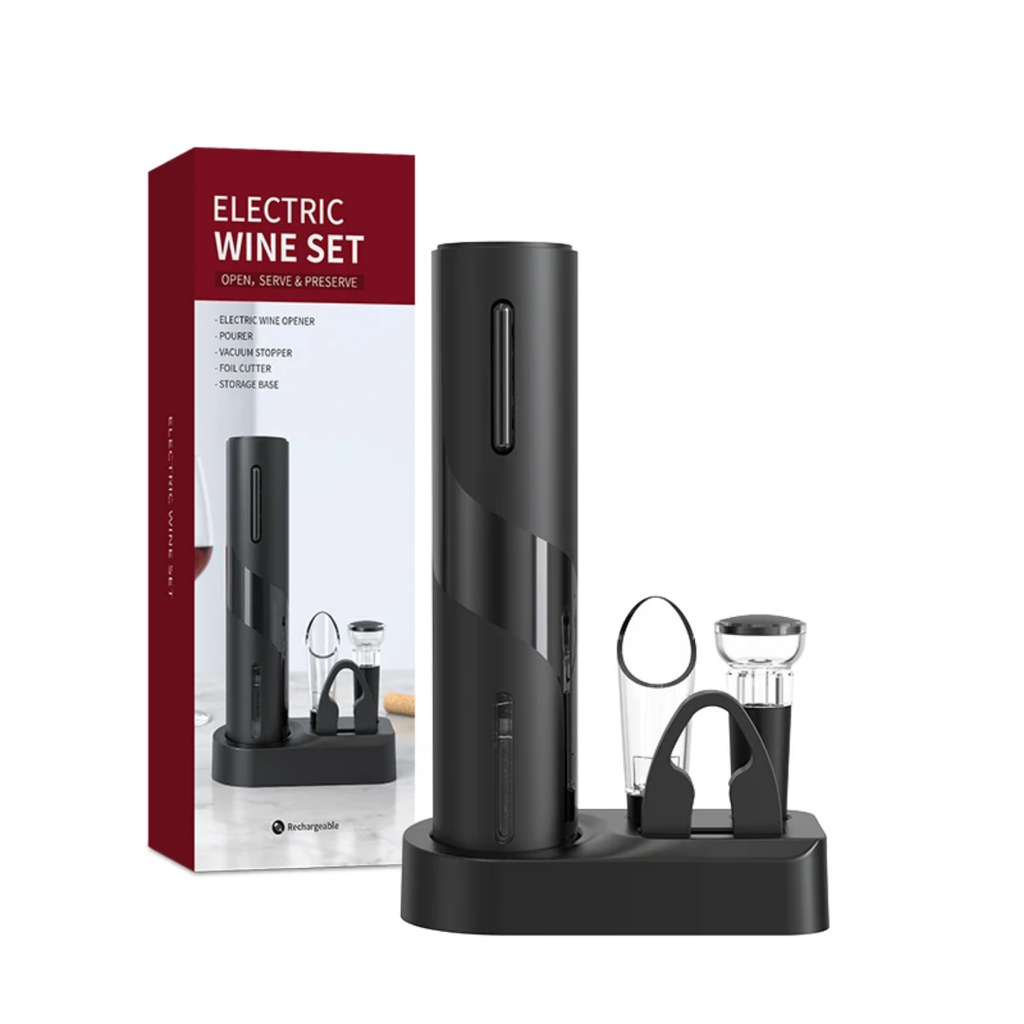 Electric Wine Opener & 5-Piece Accessory Gift Set