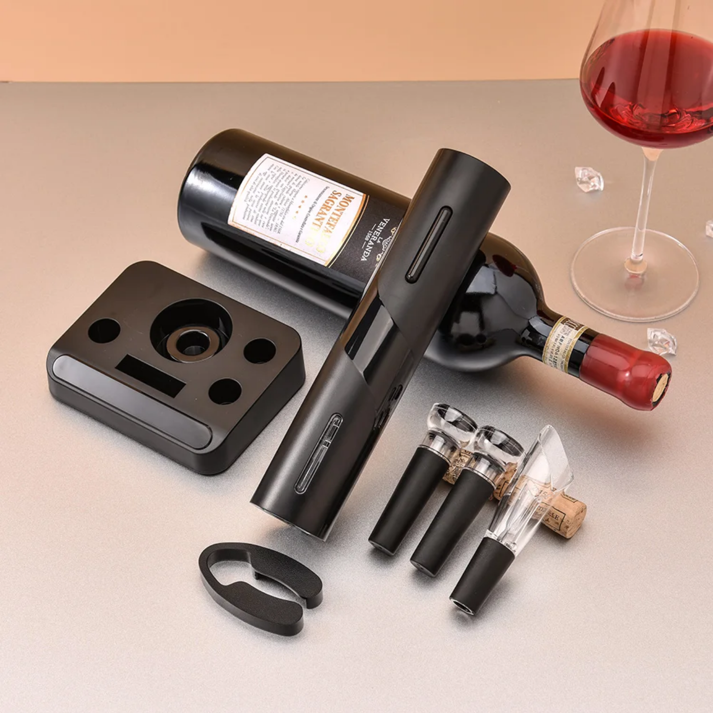 Electric Wine Opener & 5-Piece Accessory Gift Set