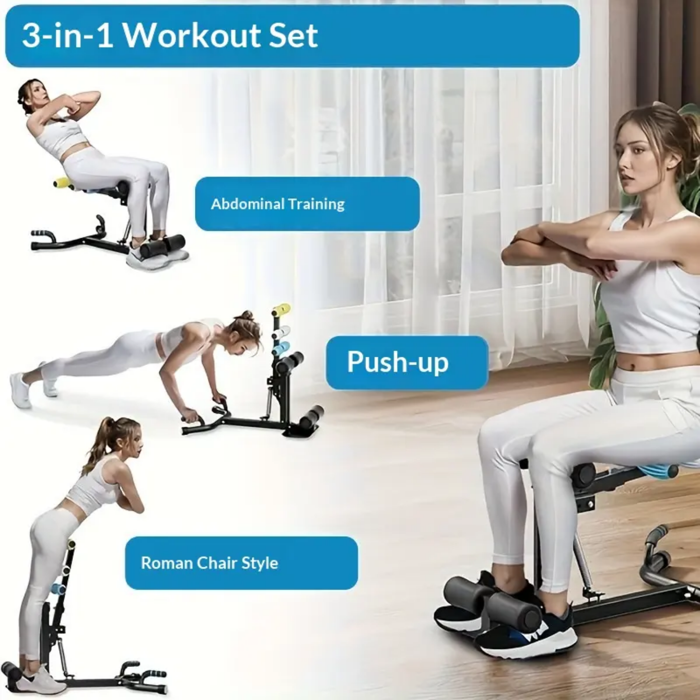Multi-Functional Sissy Squat & Core Fitness Workout Station