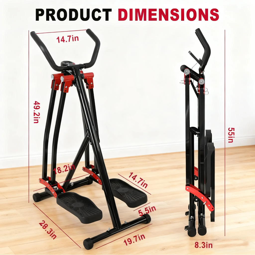 Foldable Air Walker & Glider Fitness Exercise Machine