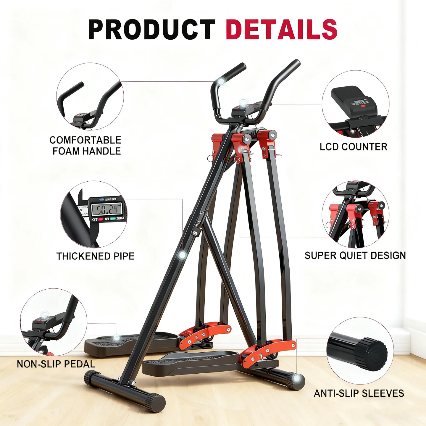 Foldable Air Walker & Glider Fitness Exercise Machine