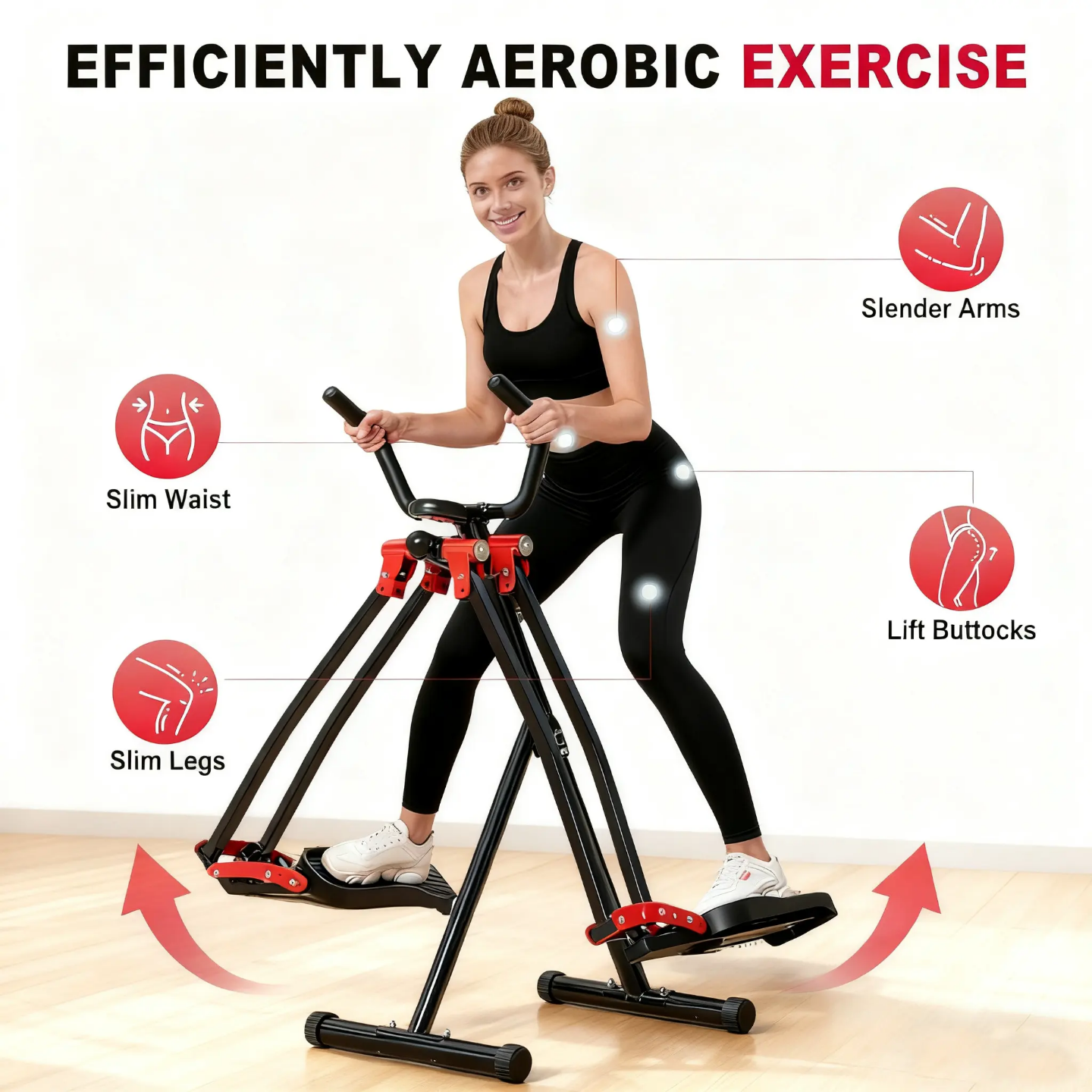 Foldable Air Walker & Glider Fitness Exercise Machine