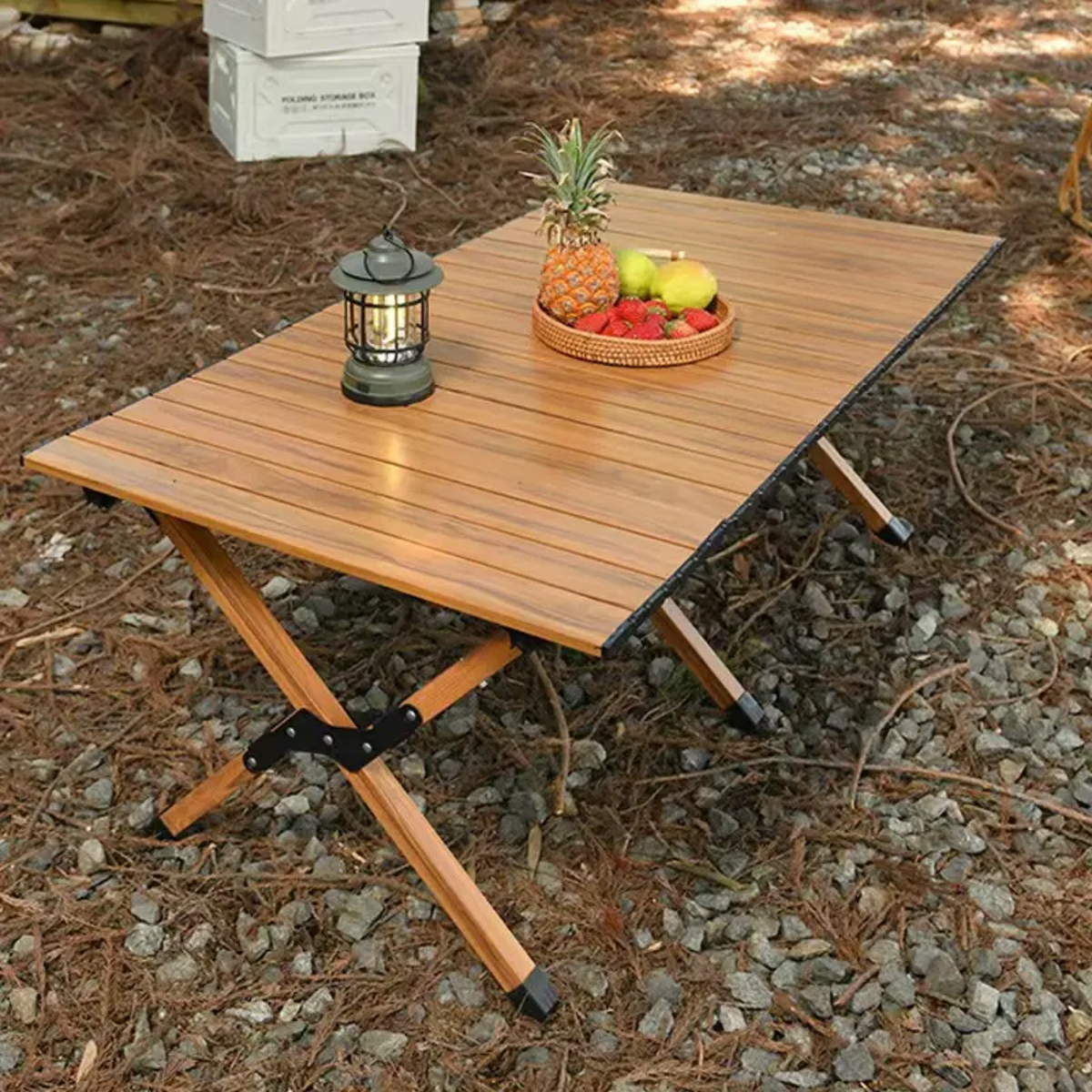 Foldable Wooden Outdoor Camping & Picnic Table (90cm x 60cm)