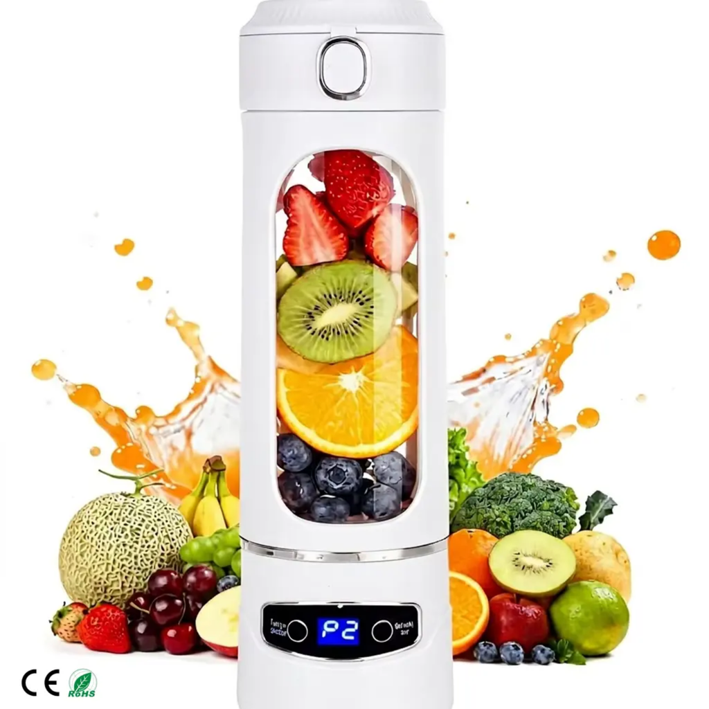 Digital Display Cordless Portable Fruit Blender & Juicer