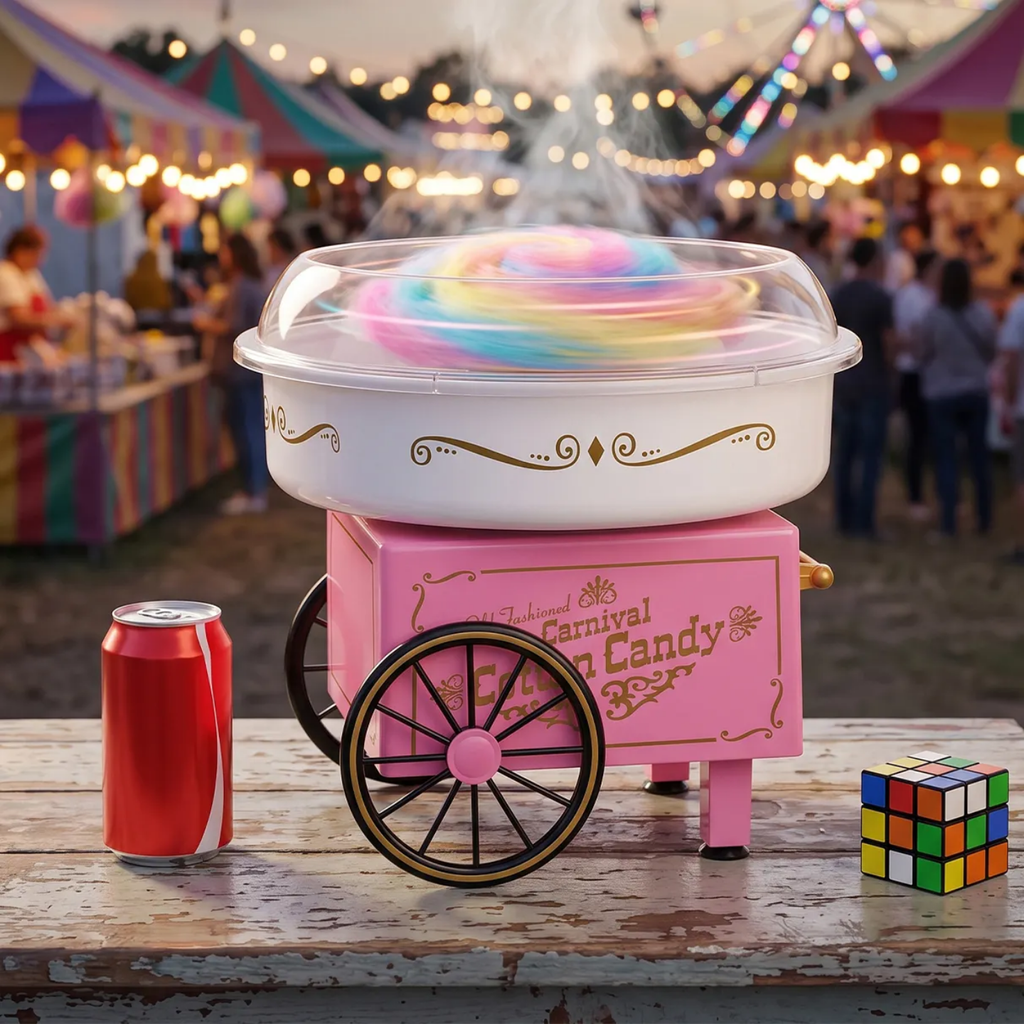 Vintage-Style Carnival Cotton Candy Maker Machine
