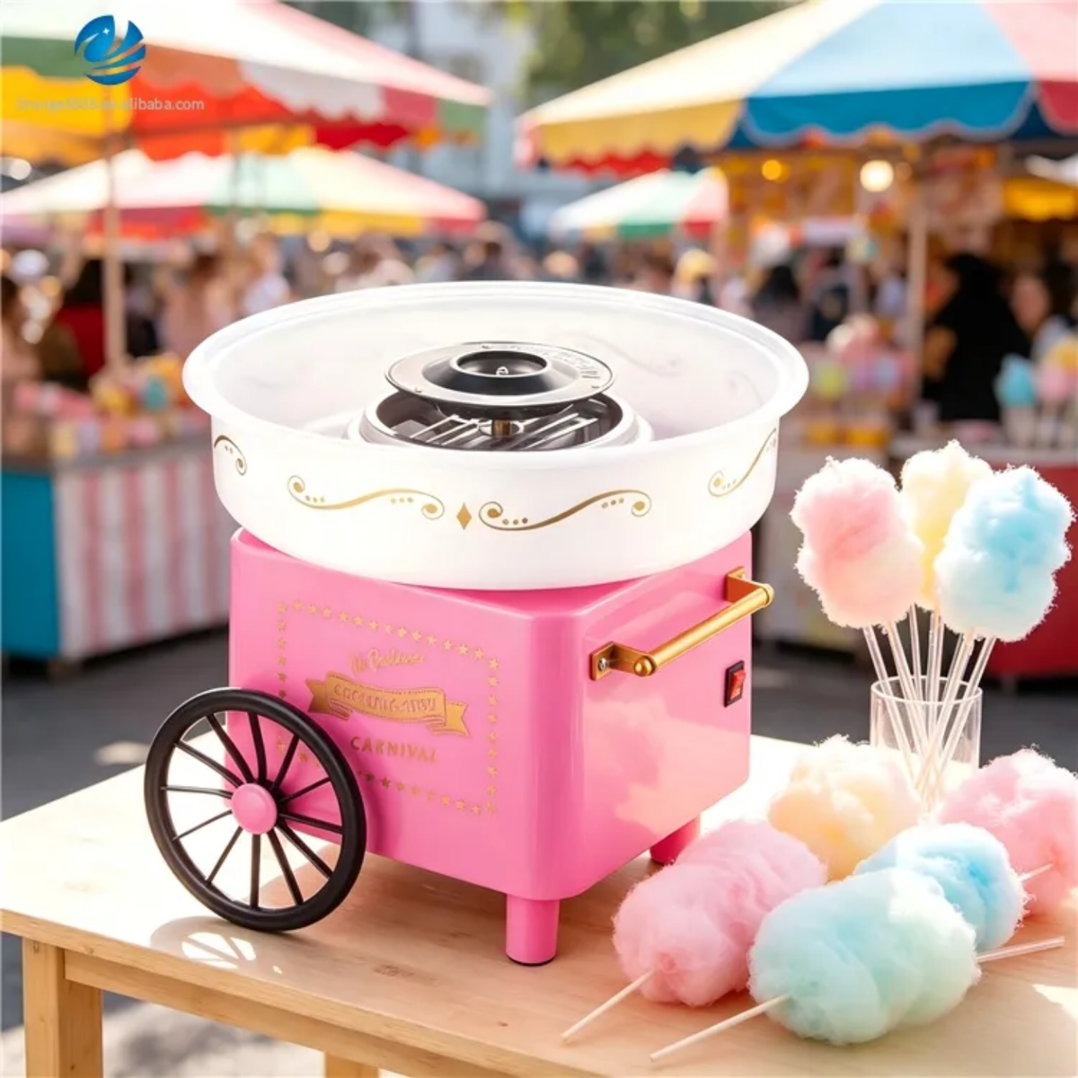 Vintage-Style Carnival Cotton Candy Maker Machine