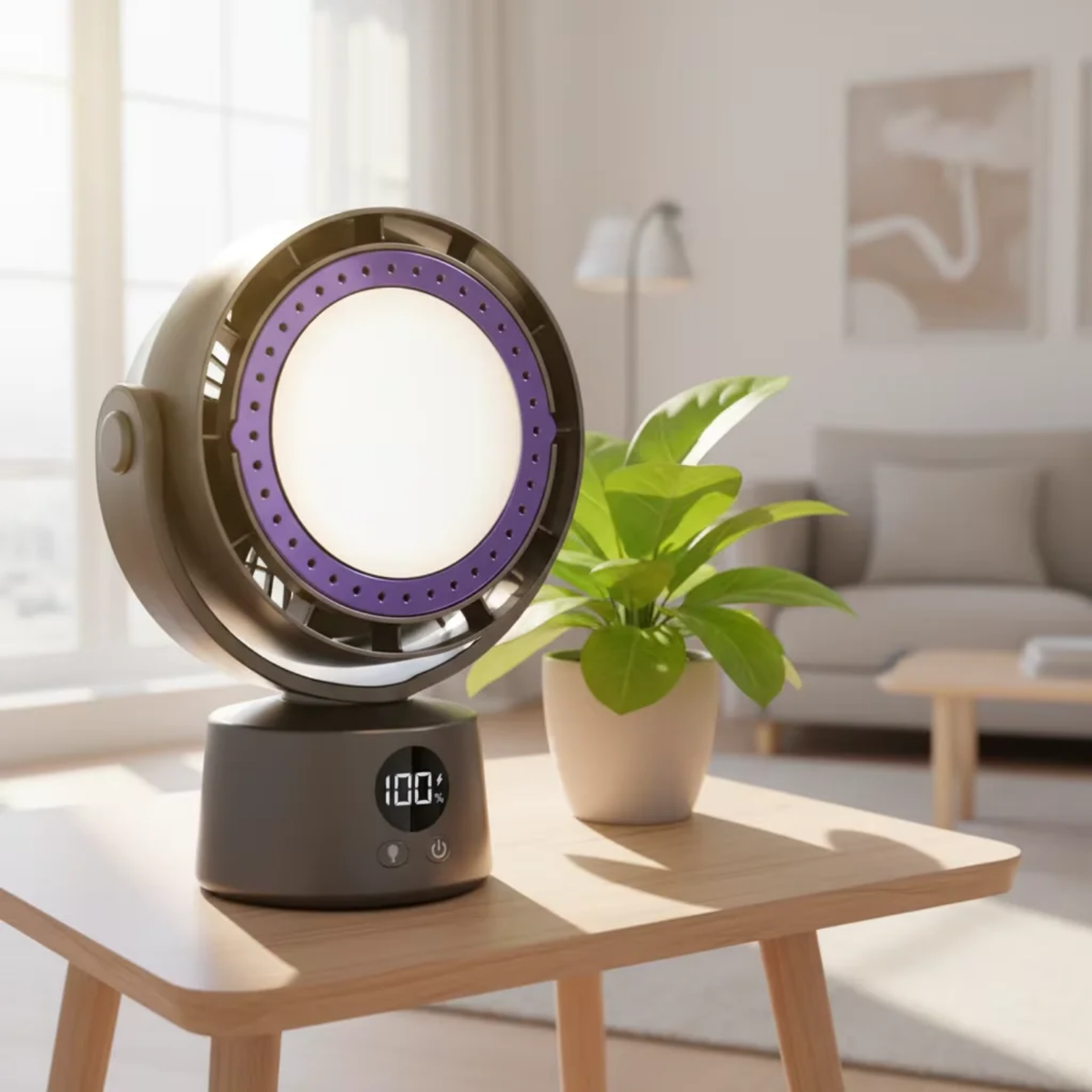 LED Light Multifunctional Desktop Cooling Fan & Night Light