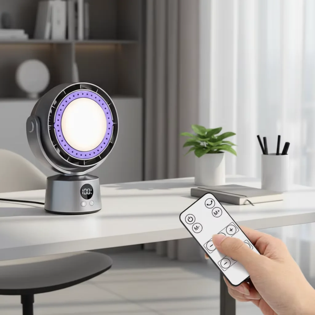 LED Light Multifunctional Desktop Cooling Fan & Night Light