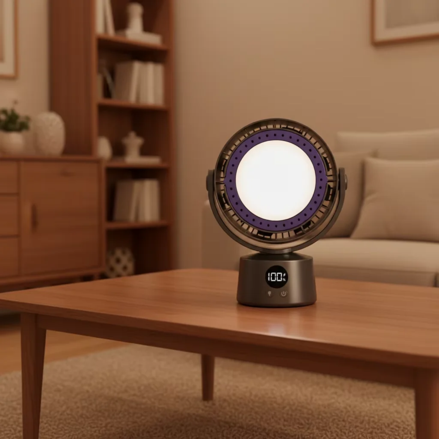 LED Light Multifunctional Desktop Cooling Fan & Night Light