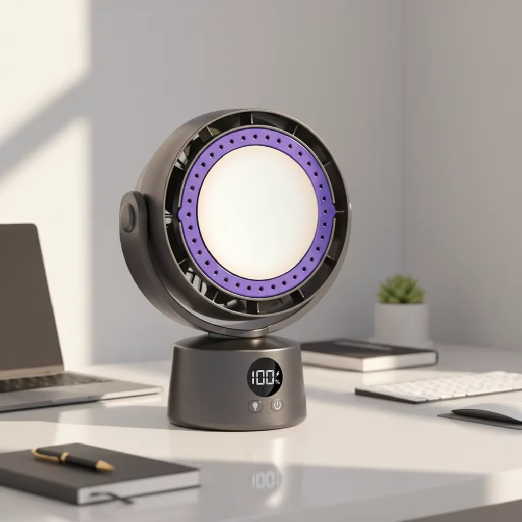 LED Light Multifunctional Desktop Cooling Fan & Night Light