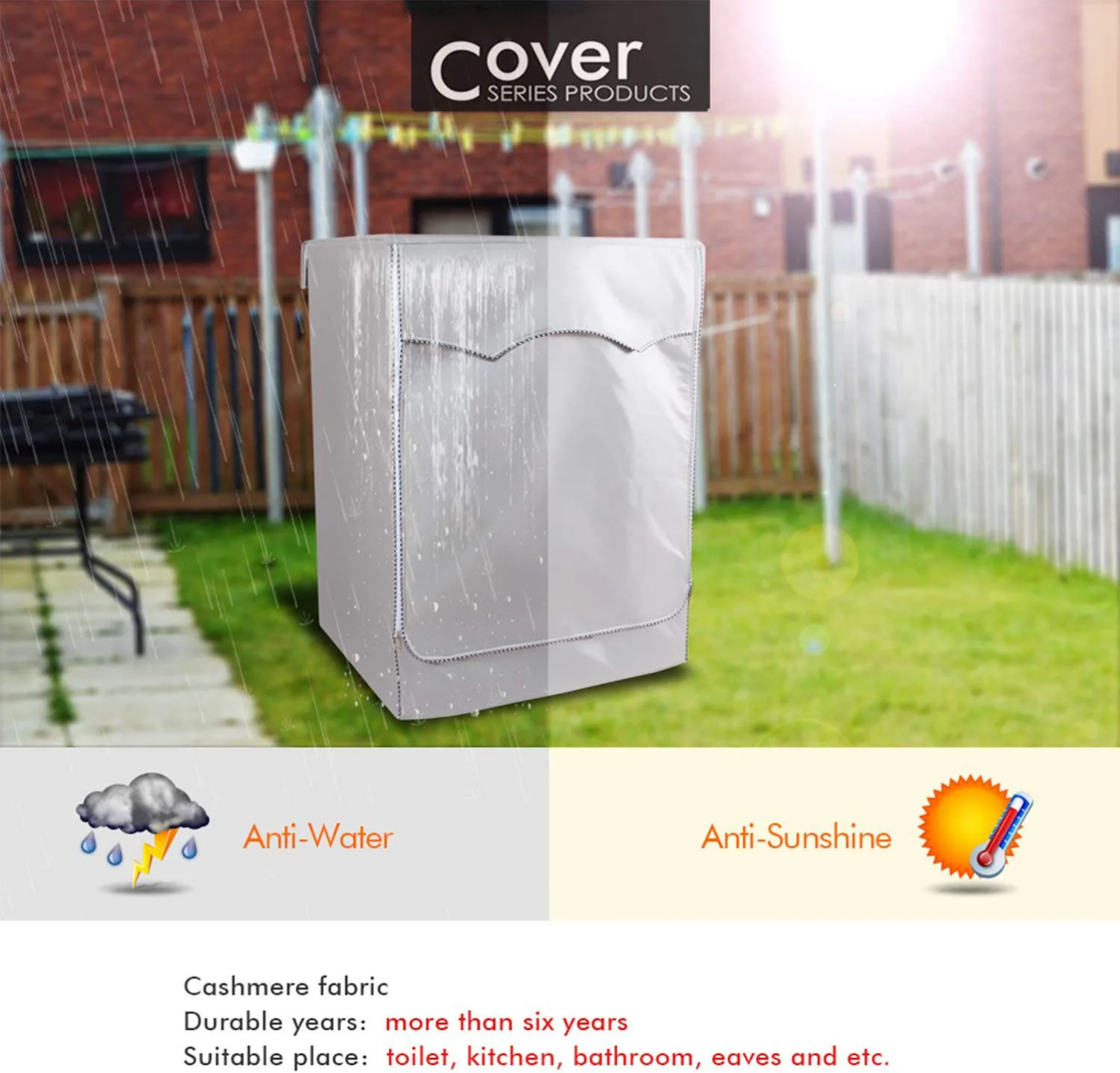 Waterproof Washing Machine Dust & Sun Cover