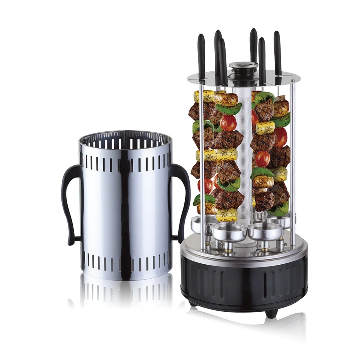 Vertical Electric Rotating Skewer & Barbecue Grill Machine