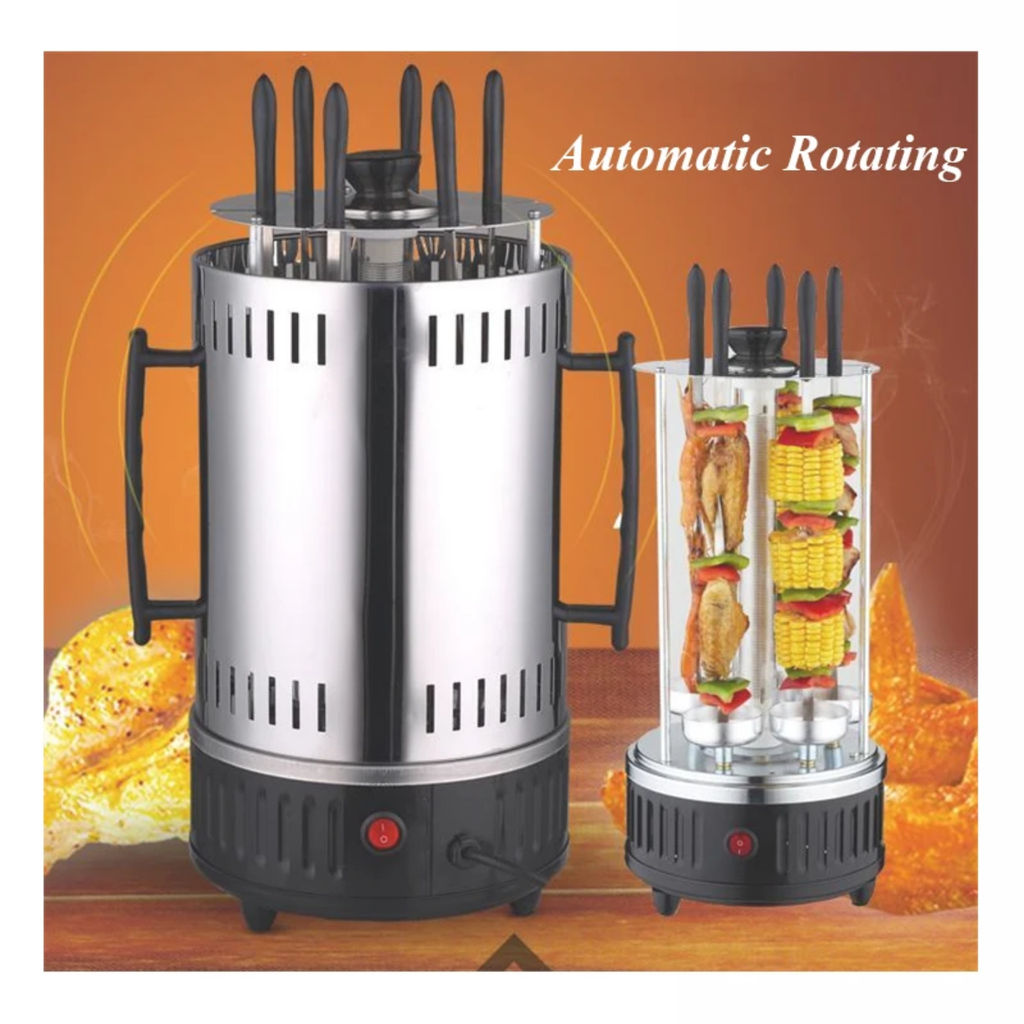 Vertical Electric Rotating Skewer & Barbecue Grill Machine