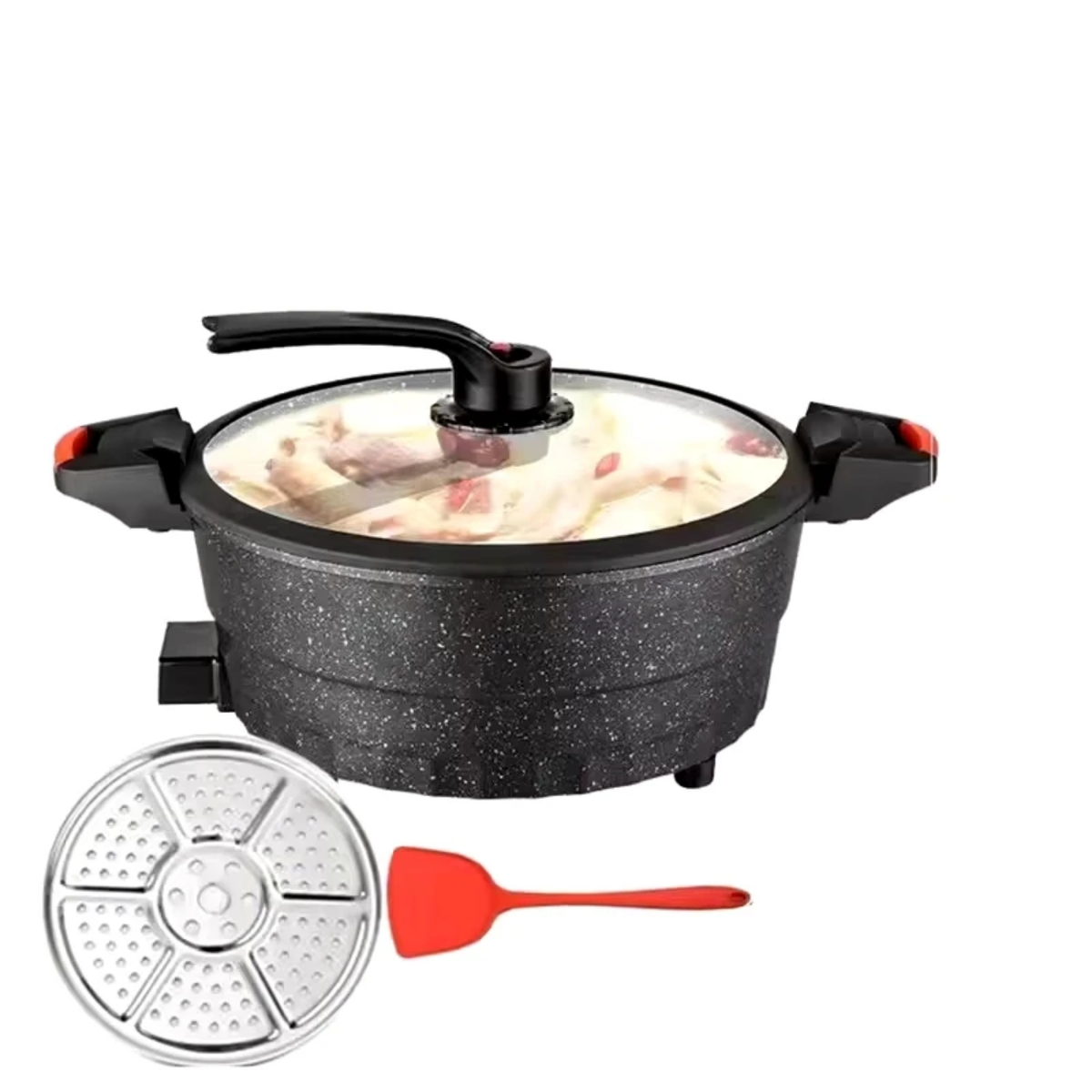 Multi-Functional Electric Hot Pot & Multi-Cooker with Steamer Tray