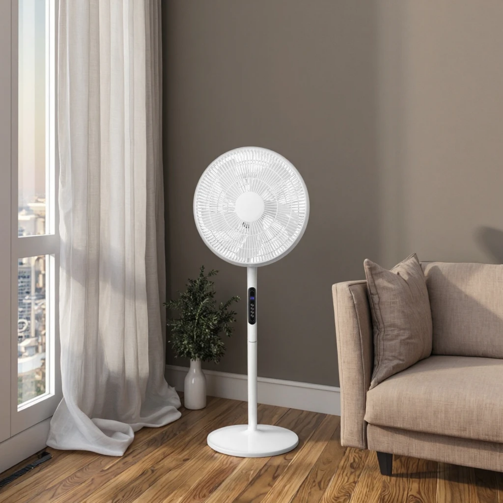 7-Leaf Soft Wind Remote Control Electric Floor Fan