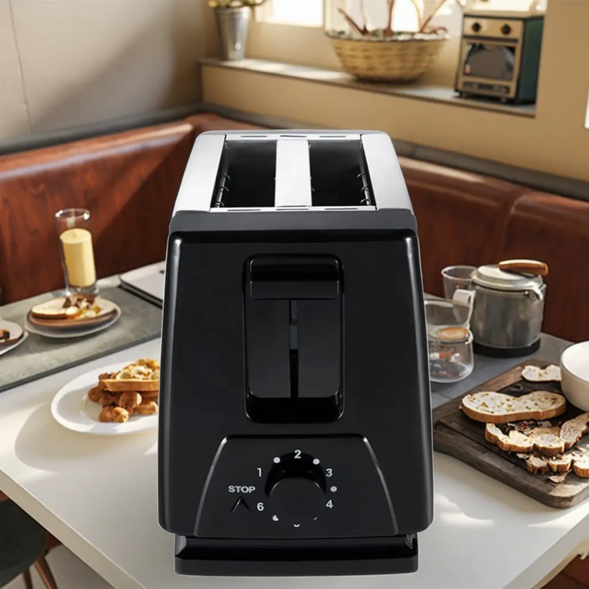 Stainless Steel 2-Slice Bread Toaster & Sandwich Maker