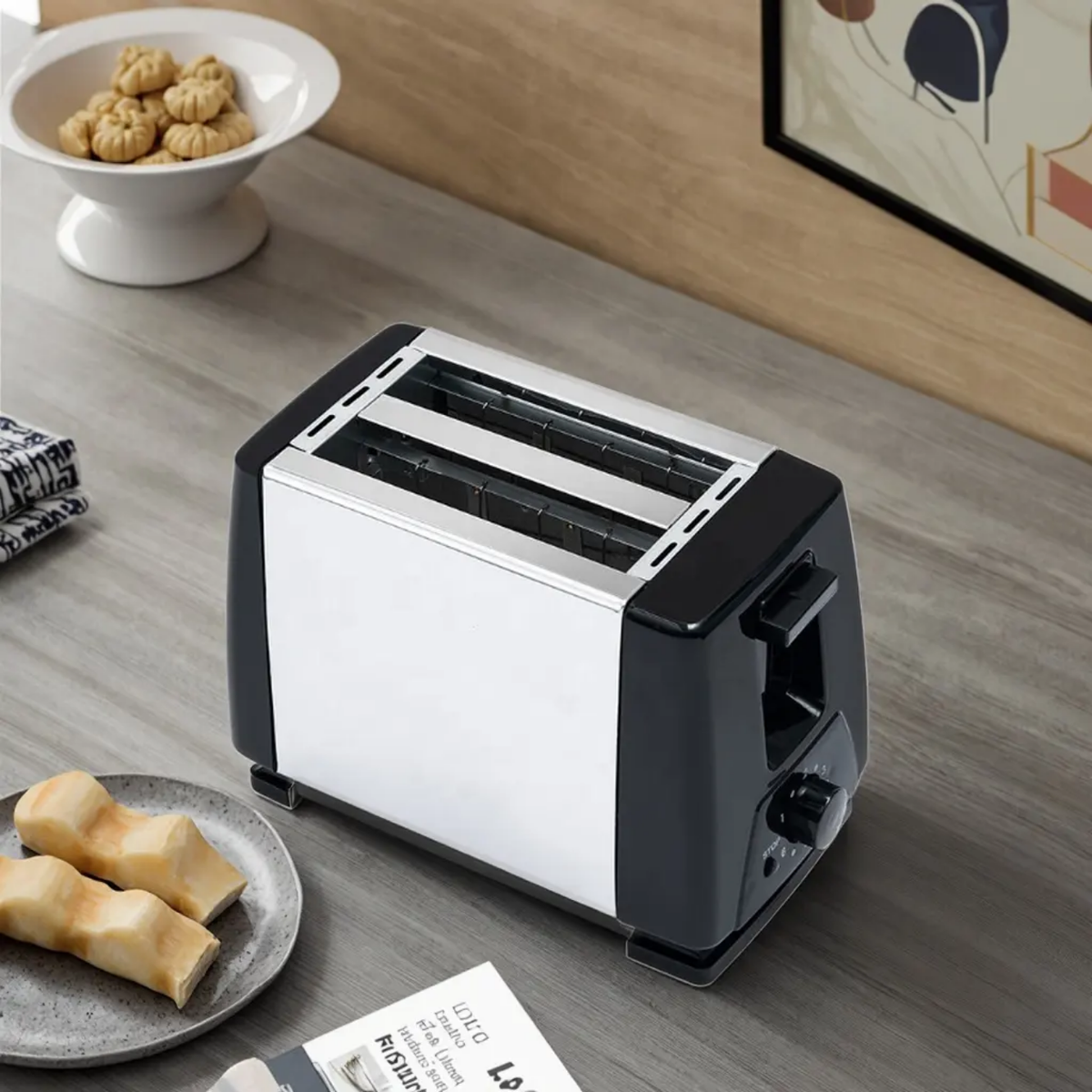 Stainless Steel 2-Slice Bread Toaster & Sandwich Maker