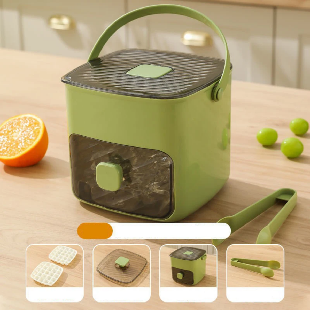 Press-Type Ice Cube Maker & Storage Box