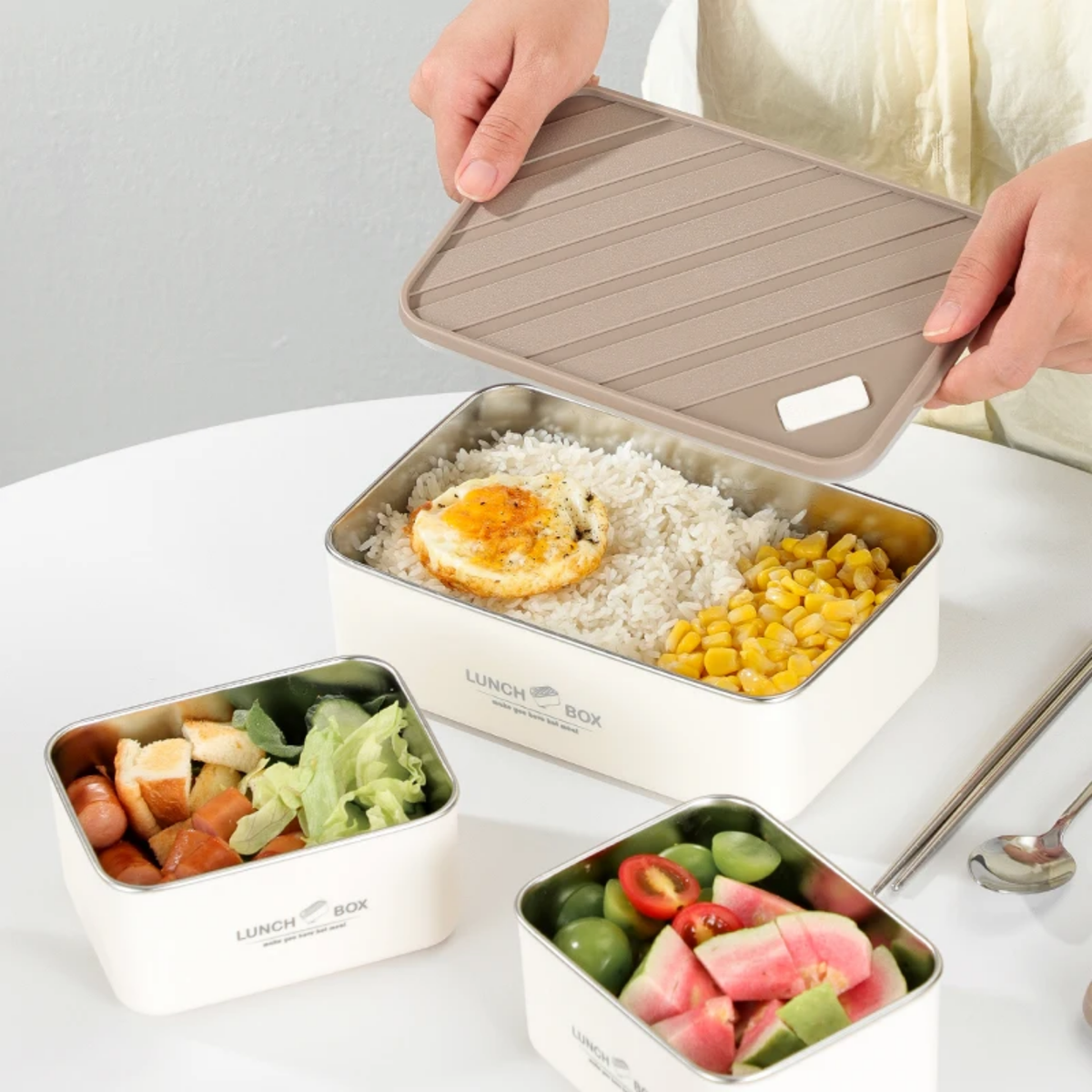 Multi-Compartment Insulated Bento Lunch Box Set with Bag