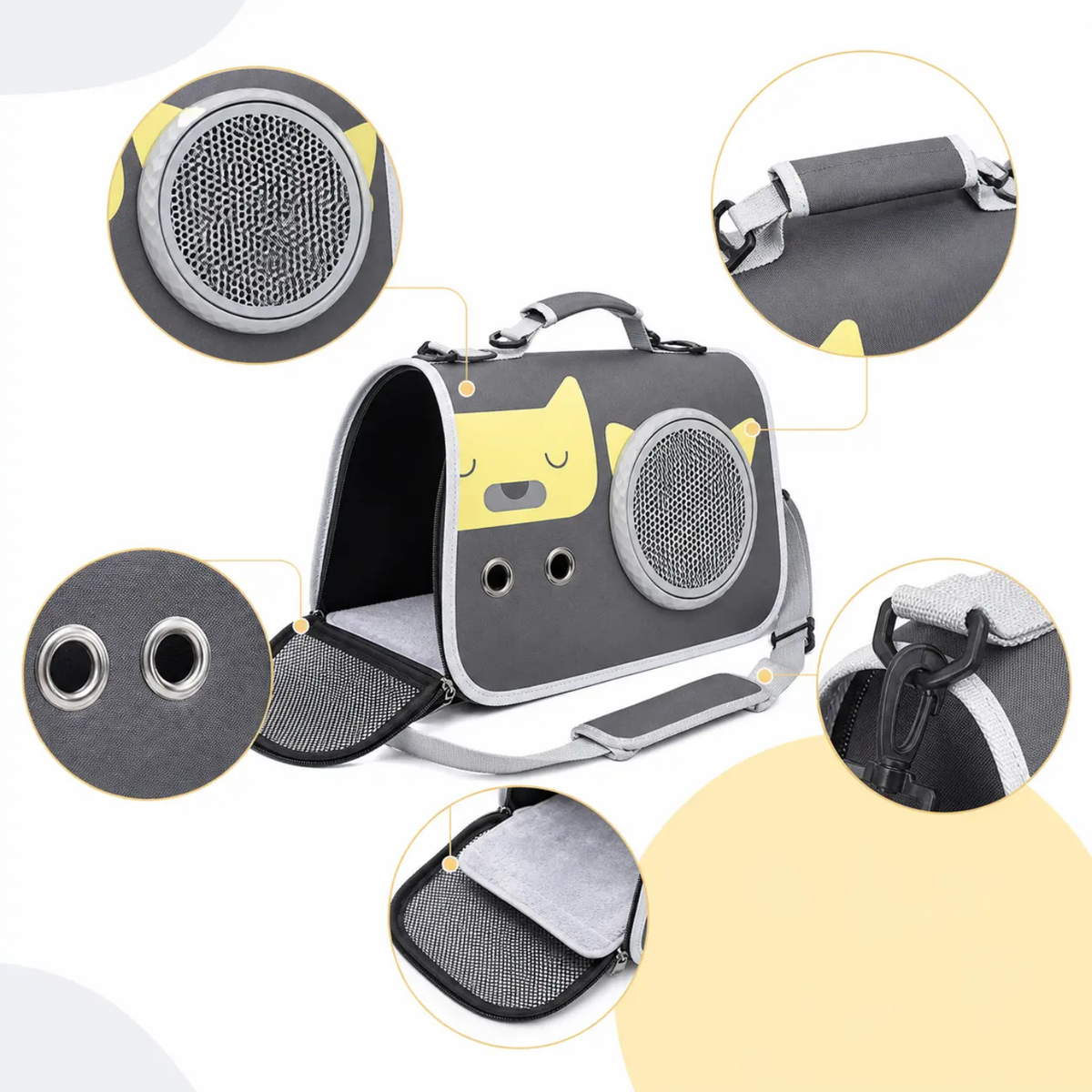 Portable Breathable Pet Carrier Bag with Mesh Ventilation