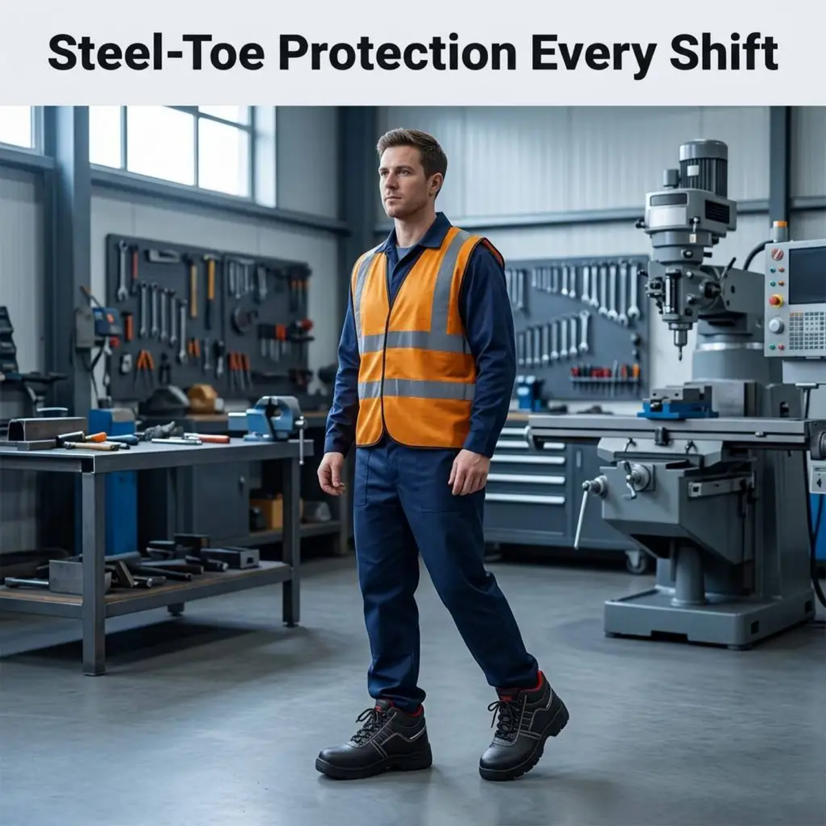 Heavy-Duty Steel Toe Safety Work Boots