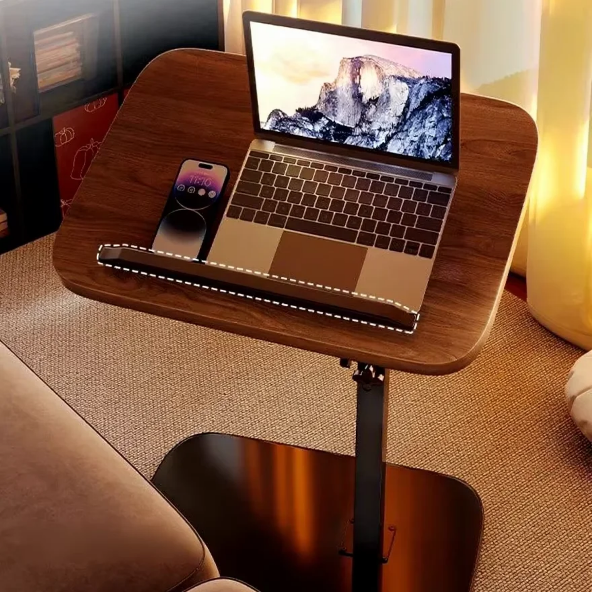 Adjustable Mobile Laptop Stand & Rolling Overbed Study Desk