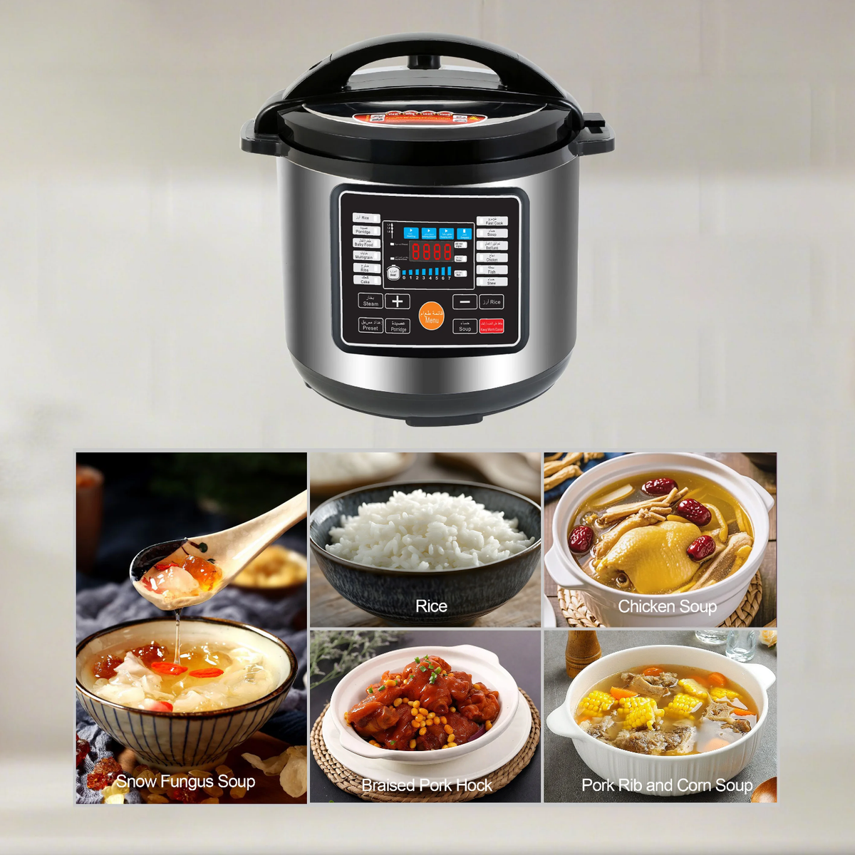 Hoffmans HM-719 Electric Pressure Cooker (8L, 1600W)