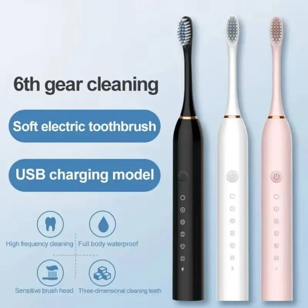 Rechargeable Sonic Electric Toothbrush & Oral Care Kit