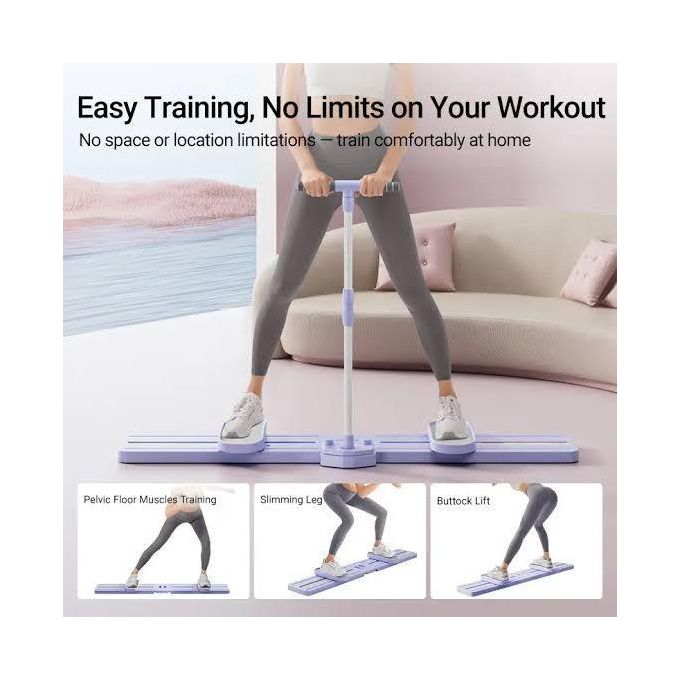 Foldable Pelvic Floor & Inner Thigh Leg Slider Machine with Handlebar