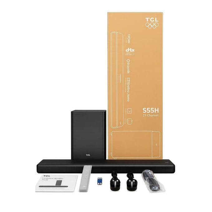 TCL S55H 2.1 Channel Soundbar with Wireless Subwoofer – Immersive Home Theater Audio